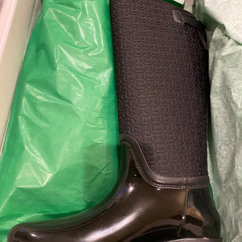 Tommy Hilfiger black rain boots.  NIB